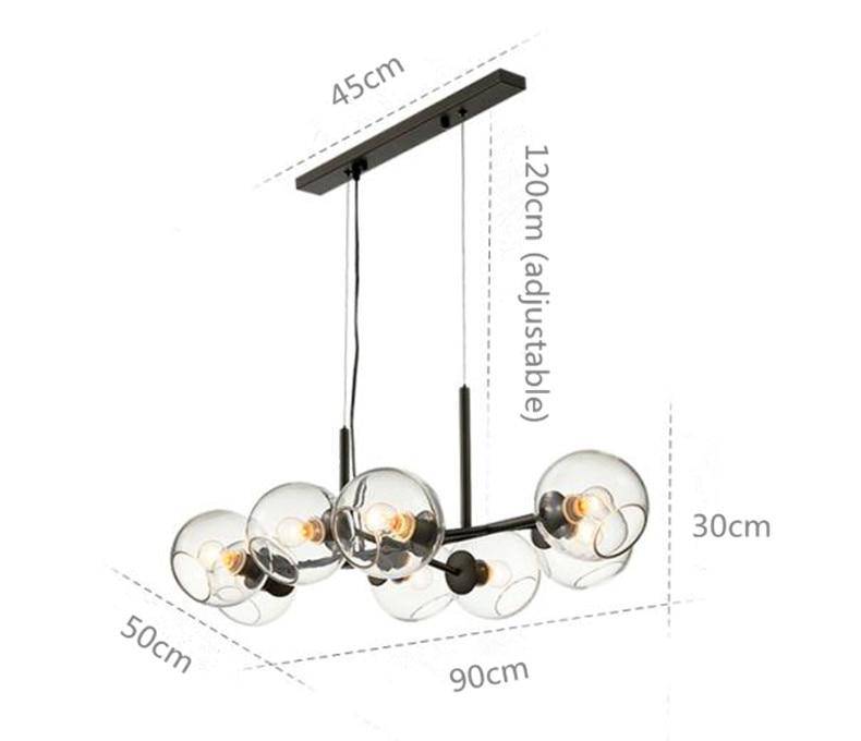Lustre design avec verre en boule de verre Creative - vue 5 sur 5