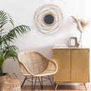 Miroir murale rond décoratif en rotin 40cm