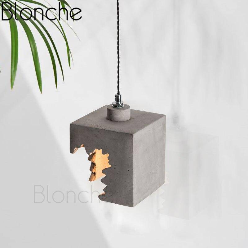 Suspension moderne LED avec abat-jour cube gris Loft - vue 3 sur 4