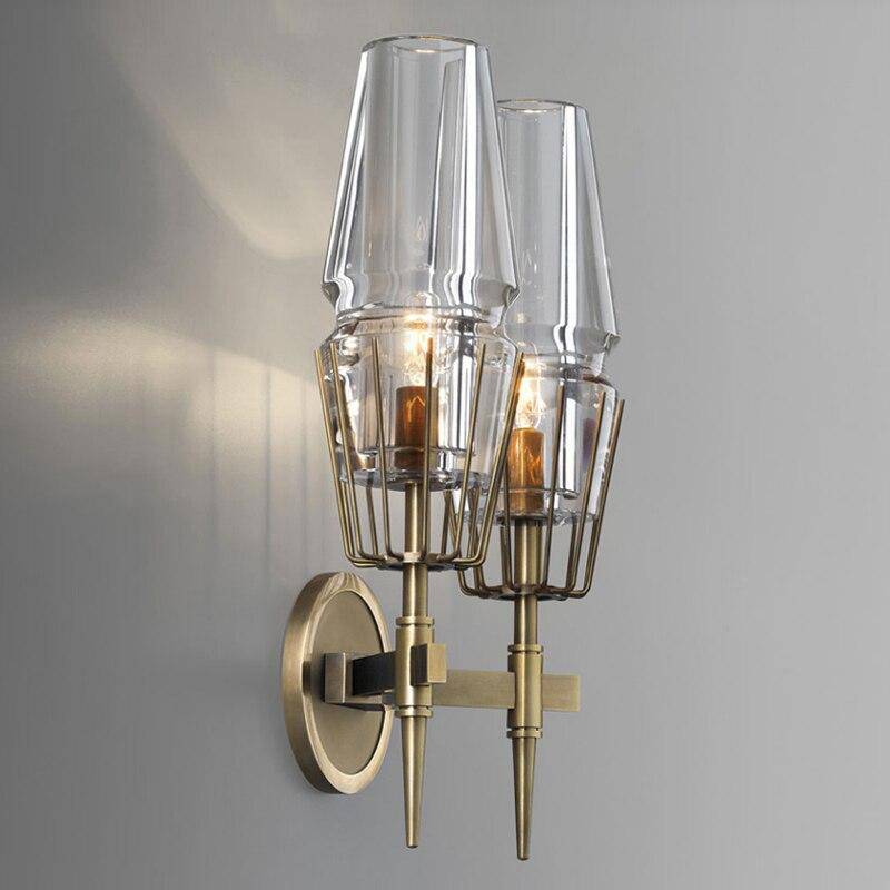 Applique murale design LED avec support en métal et abat-jour en verre - vue 3 sur 6