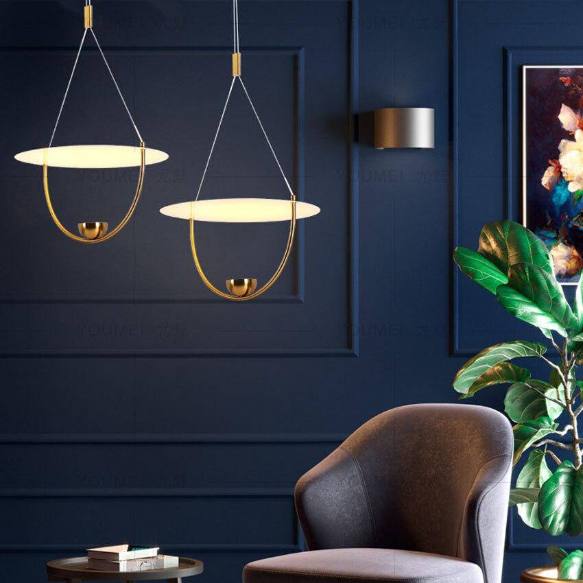 Suspension design LED dorée style Fly - vue 4 sur 6