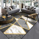 Tapis rectangle moderne blanc et gris style géométrique