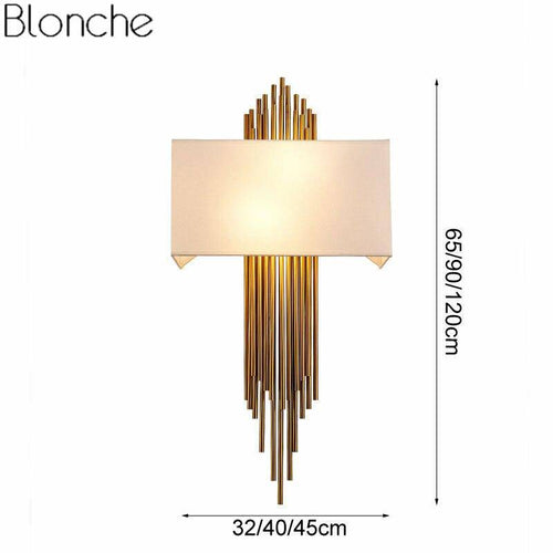 Applique murale design à LED dorée avec abat-jour blanc Luxury
