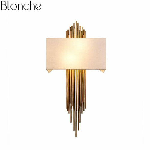 Applique murale design à LED dorée avec abat-jour blanc Luxury