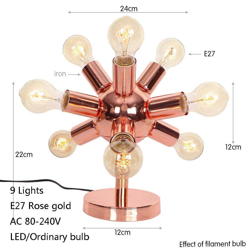 Lampe à poser design à LED rose gold avec plusieurs ampoules Creative - vue 5 sur 7