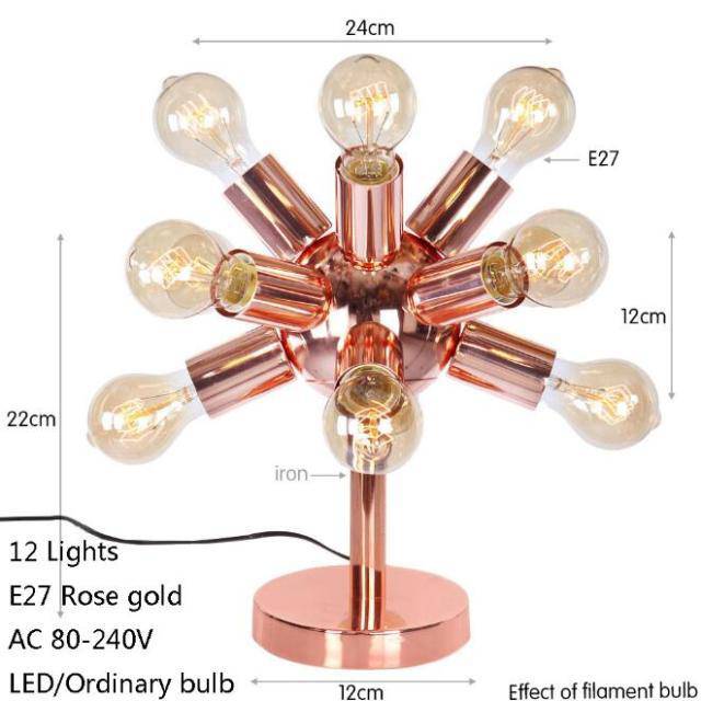 Lampe à poser design à LED rose gold avec plusieurs ampoules Creative - vue 7 sur 7