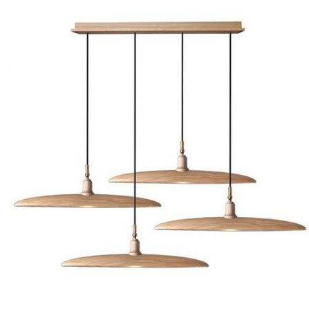 Suspension design à LED avec abat-jours en bois style Nordic - vue 9 sur 20