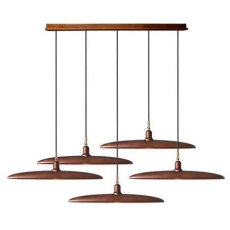 Suspension design à LED avec abat-jours en bois style Nordic - vue 8 sur 20
