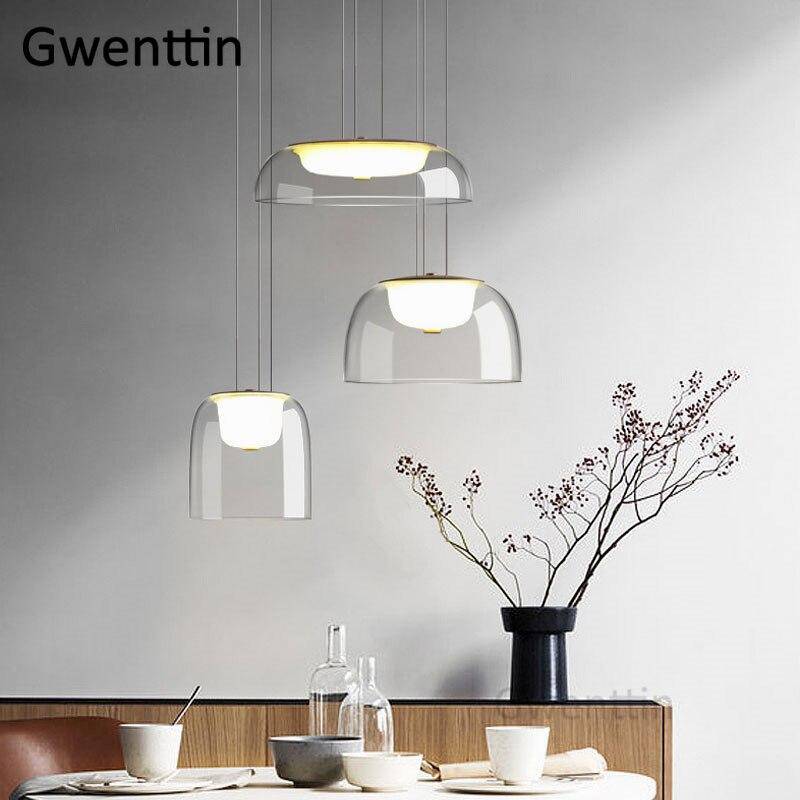 Suspension LED en verre de plusieurs formes arrondies design - vue 2 sur 10