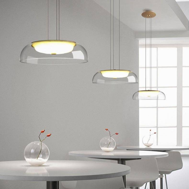 Suspension LED en verre de plusieurs formes arrondies design - vue 4 sur 10