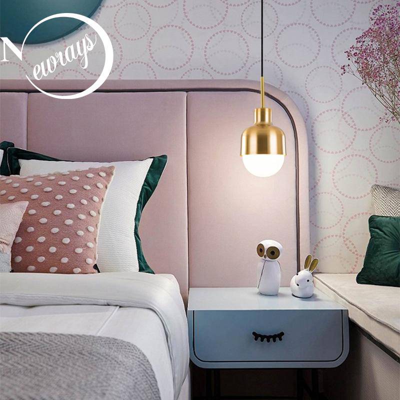 Personnalité nordique lampes suspendues à tête unique E27 lampes à pendentif LED pour salon chambre salle de bains allée restaurant chambre d'hôtel - vue 2 sur 13