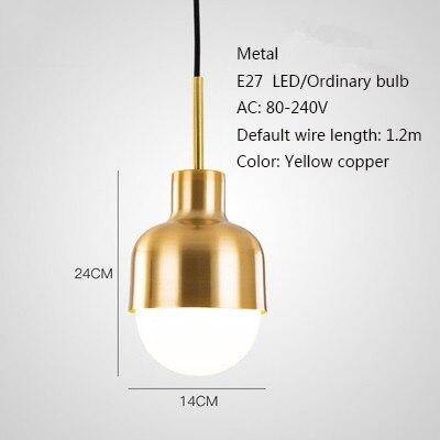 Personnalité nordique lampes suspendues à tête unique E27 lampes à pendentif LED pour salon chambre salle de bains allée restaurant chambre d'hôtel - vue 9 sur 13