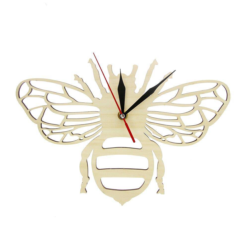 Horloge murale en bois en forme d'abeille 30cm Bee - vue 7 sur 7