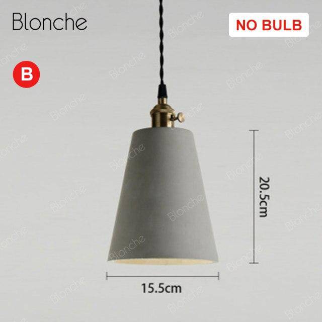 Suspension design à LED grise avec abat-jour en ciment Loft - vue 4 sur 10