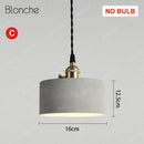 Suspension design à LED grise avec abat-jour en ciment Loft