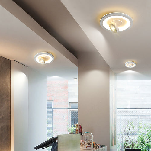 Plafonnier design LED avec spot réglable et base lumineuse Wrenn