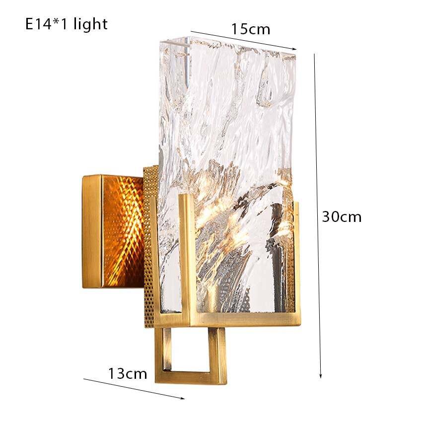 Applique murale design LED dorée avec verre cristal Luxury - vue 7 sur 6