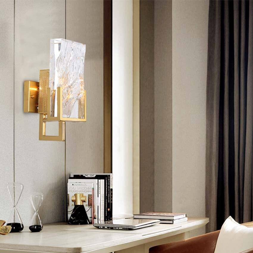 Applique murale design LED dorée avec verre cristal Luxury - vue 3 sur 6