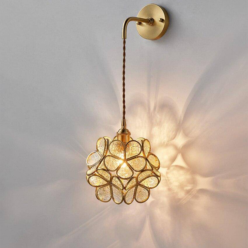 Applique murale design LED avec plusieurs trèfles en verre et métal - vue 4 sur 10