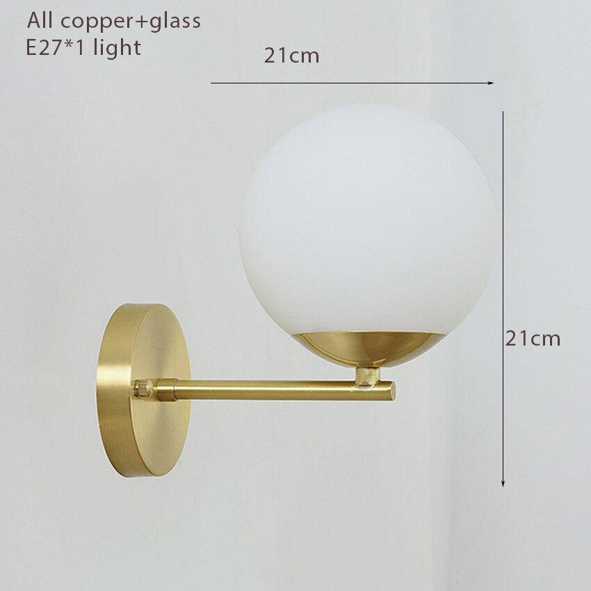 Applique murale design à LED dorée avec boule en verre Luxury - vue 7 sur 8