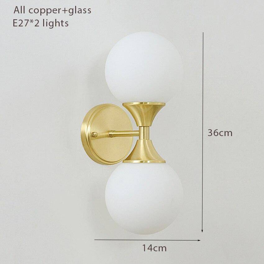 Applique murale design à LED dorée avec boule en verre Luxury - vue 8 sur 8