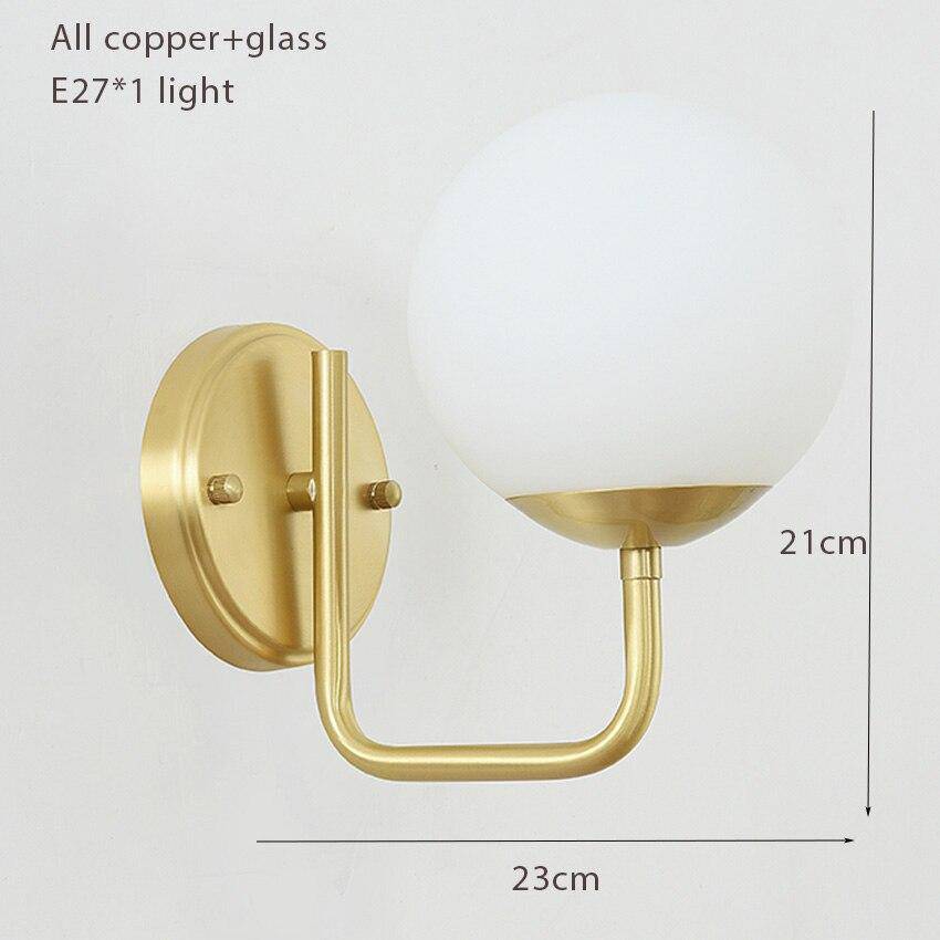 Applique murale design à LED dorée avec boule en verre Luxury - vue 9 sur 8