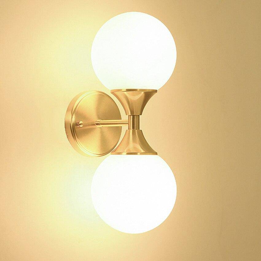 Applique murale design à LED dorée avec boule en verre Luxury - vue 4 sur 8