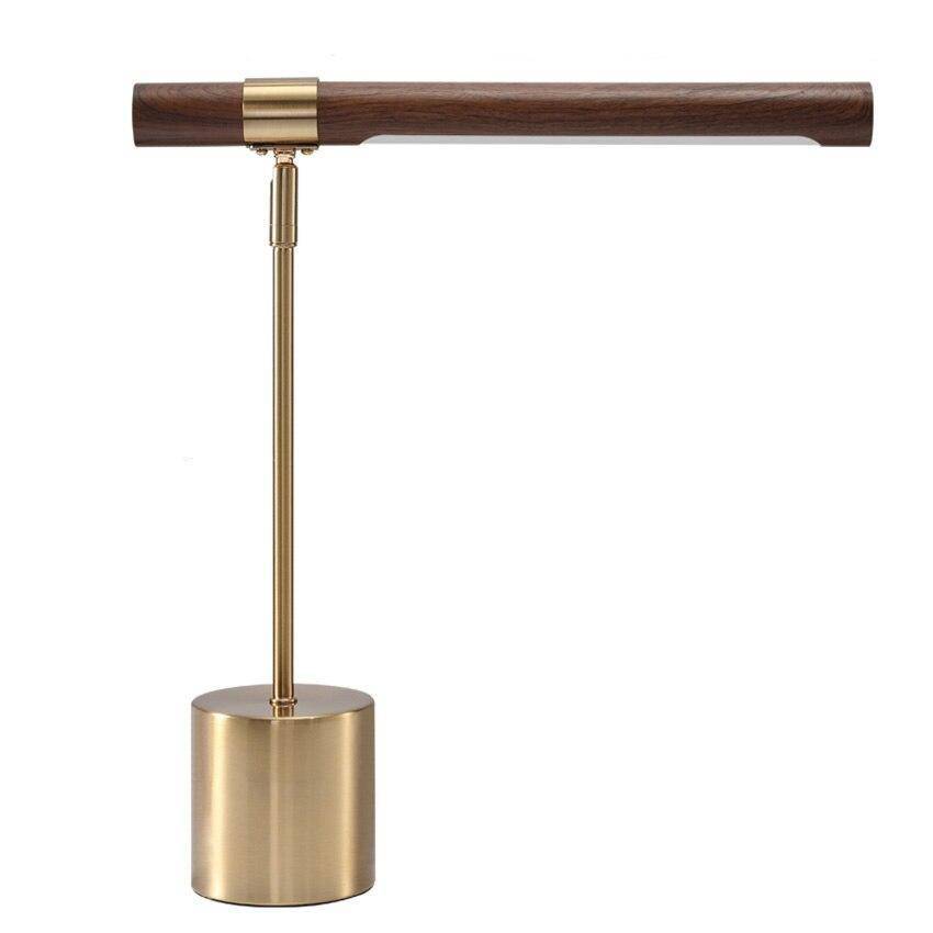 Lampe à poser design LED en métal dorée et bois style Fly - vue 8 sur 7