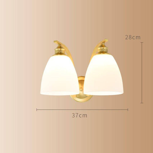 Applique murale moderne LED doré avec abat-jour arrondi blanc Herity