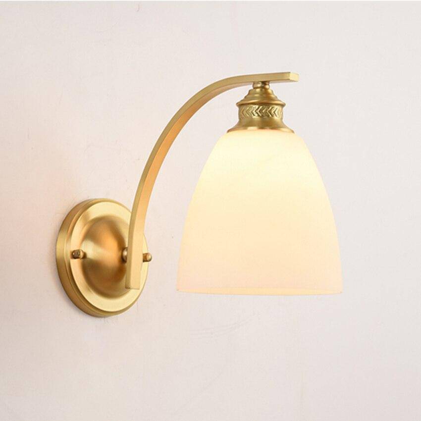 Applique murale moderne LED doré avec abat-jour arrondi blanc Herity - vue 5 sur 8