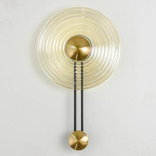 Applique murale design à LED dorée avec disque en verre Loft
