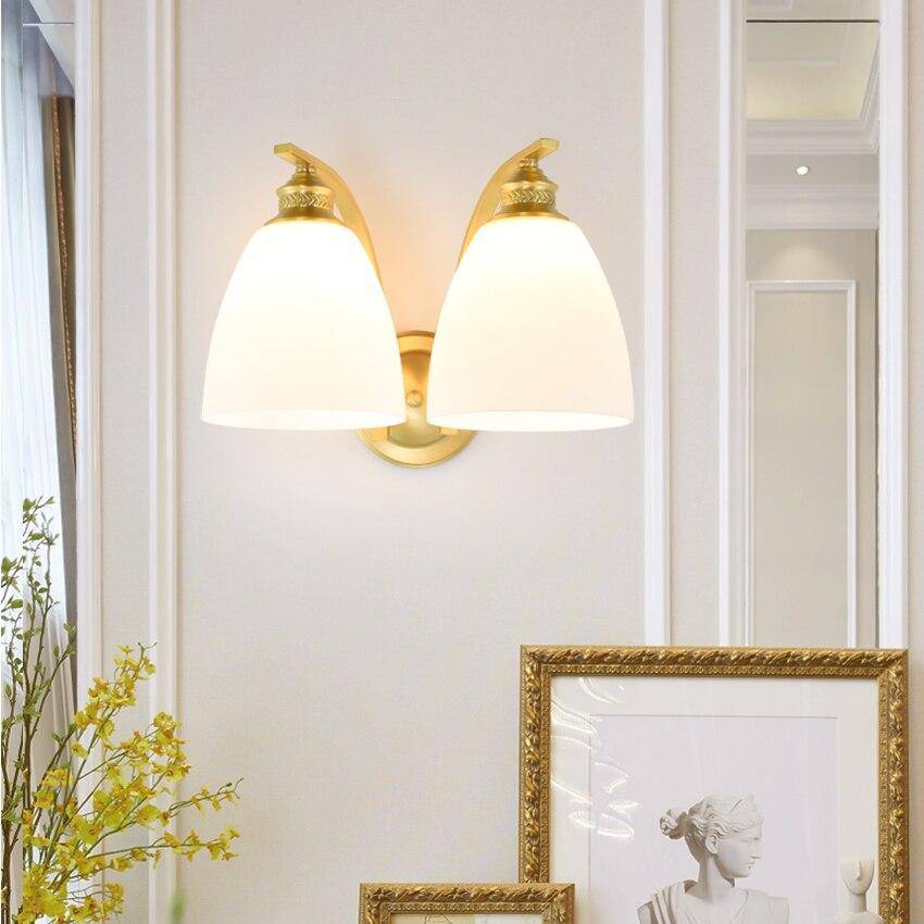 Applique murale moderne LED doré avec abat-jour arrondi blanc Herity - vue 3 sur 8