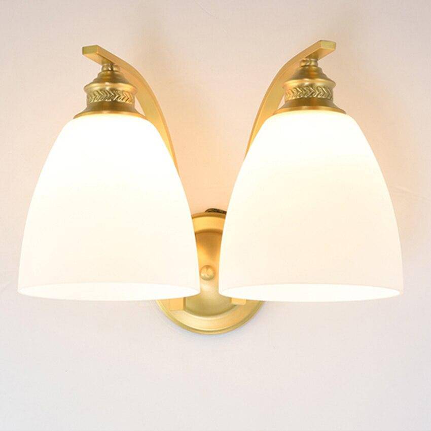 Applique murale moderne LED doré avec abat-jour arrondi blanc Herity - vue 4 sur 8
