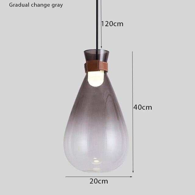 Suspension en forme de goutte en verre fumé Sitting - vue 8 sur 10