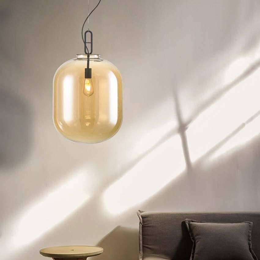 Suspension design en boules en verre coloré fumé - vue 4 sur 8