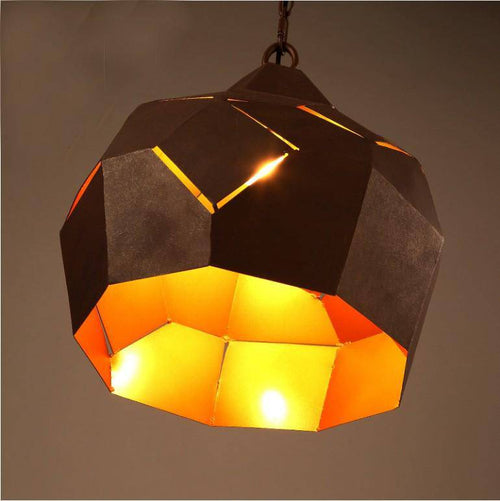 Suspension en métal marron rétro industrielle 40cm