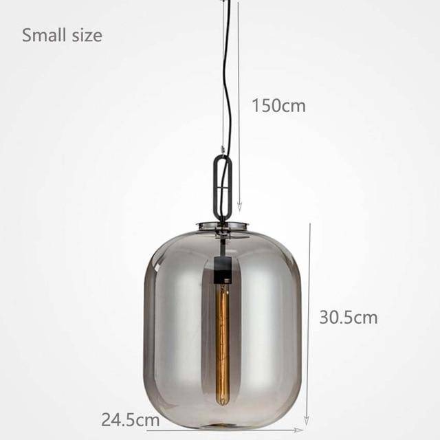 Suspension design en boules en verre coloré fumé - vue 6 sur 8