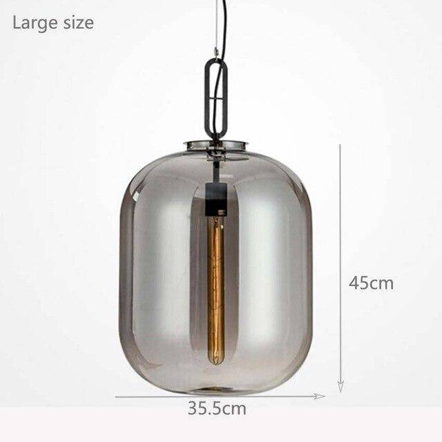 Suspension design en boules en verre coloré fumé - vue 5 sur 8