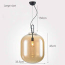 Suspension design en boules en verre coloré fumé