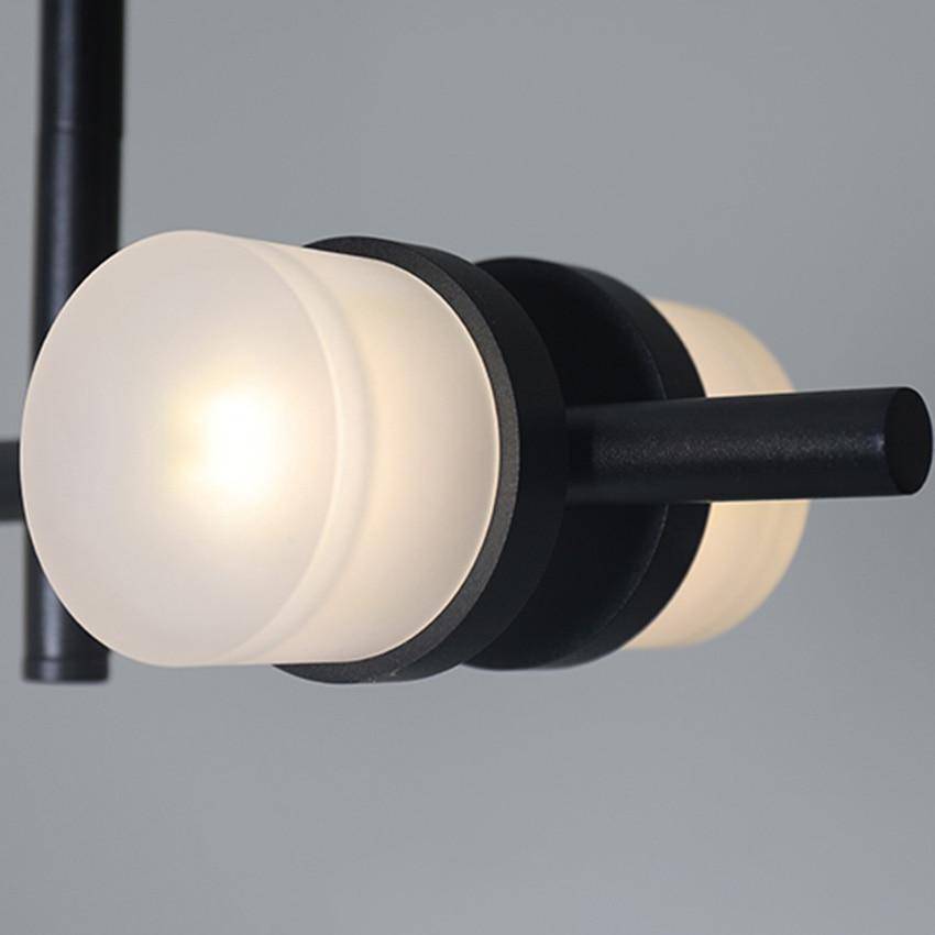 Lustre et suspension design art déco noir et doré avec lampes LED - vue 12 sur 11