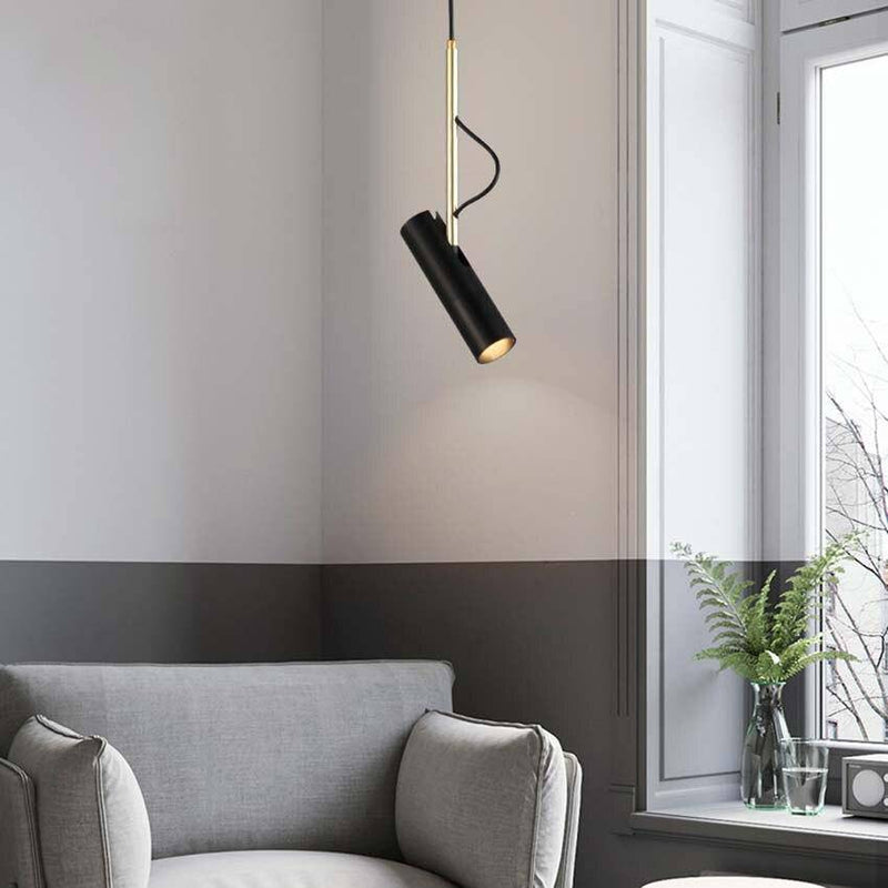 Suspension design spot orientable et tige dorée