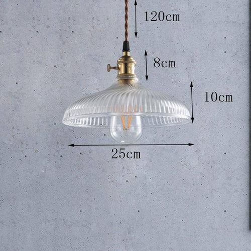 Suspension en verre et base dorée Vintage
