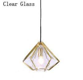 Suspension design géométrique doré et verre coloré Diamond - vue 14 sur 14