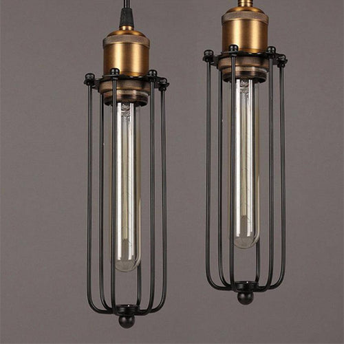 Suspension vintage et industrielle avec cage