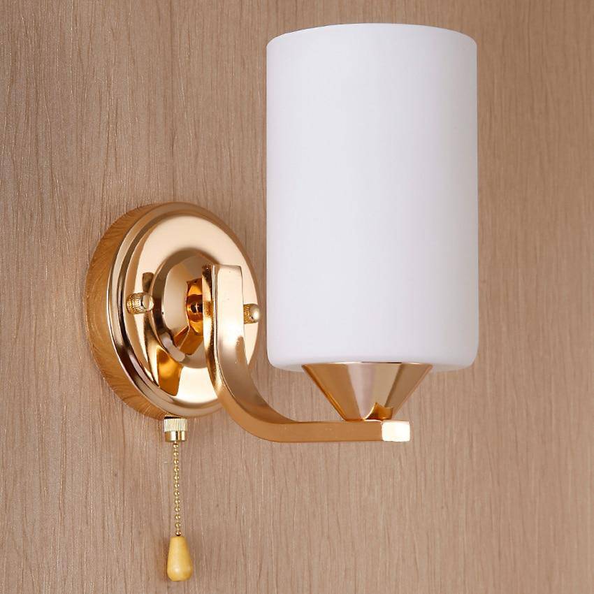 Applique murale chromée doré et abat-jour cylindrique Sconce - vue 2 sur 5