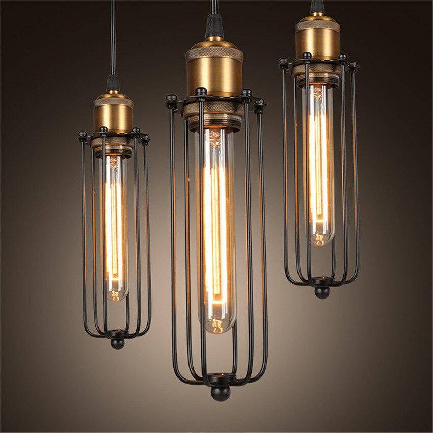 Suspension vintage et industrielle avec cage - vue 3 sur 6