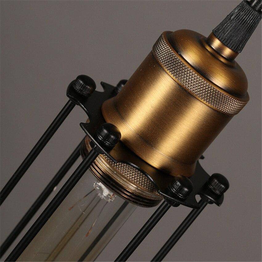 Suspension vintage et industrielle avec cage - vue 5 sur 6