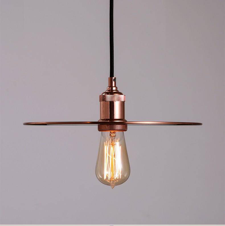 Suspension design disque chromé or rose - vue 4 sur 5