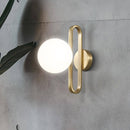 Applique design en métal doré avec boule en verre Retro