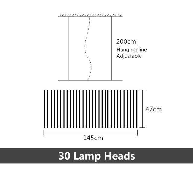 Lustre design LED réglable avec baguettes métalliques Lucian